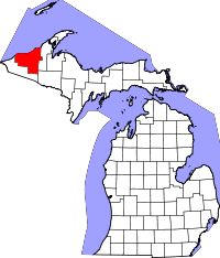 Map of Michigan highlighting Ontonagon County.svg