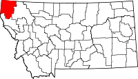 Map of Montana highlighting Lincoln County.svg