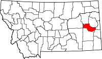 Map of Montana highlighting Prairie County.svg