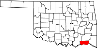 Map of Oklahoma highlighting Choctaw County.svg