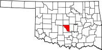 Map of Oklahoma highlighting Cleveland County.svg