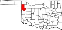 Map of Oklahoma highlighting Ellis County.svg