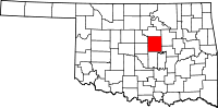 Map of Oklahoma highlighting Lincoln County.svg
