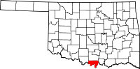 Map of Oklahoma highlighting Love County.svg