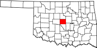 Map of Oklahoma highlighting Oklahoma County.svg