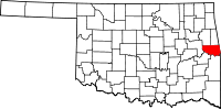 Map of Oklahoma highlighting Sequoyah County.svg