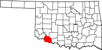 Map of Oklahoma highlighting Tillman County.svg