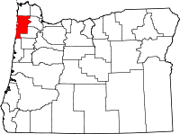 Map of Oregon highlighting Tillamook County.svg