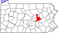 Map of Pennsylvania highlighting Northumberland County.svg