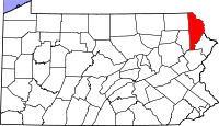 Map of Pennsylvania highlighting Wayne County.svg