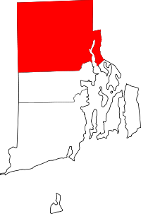 Localisation du comté de Providence (en rouge) dans le Rhode Island