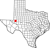 Map of Texas highlighting Ector County.svg