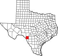 Map of Texas highlighting Kinney County.svg