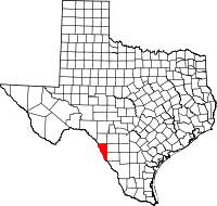 Map of Texas highlighting Maverick County.svg