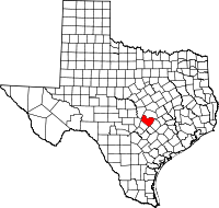 Map of Texas highlighting Travis County.svg