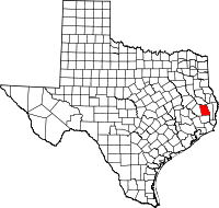 Map of Texas highlighting Tyler County.svg