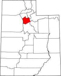 Localisation du comté de Salt Lake sur la carte de l'État de l’Utah