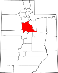 Localisation du comté d'Utah sur la carte de l'État de l’Utah