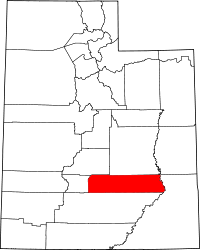 Map of Utah highlighting Wayne County.svg