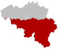 Localisation de la région Wallonne