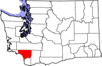 Map of Washington highlighting Cowlitz County.svg