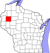 Localisation du comté de Barron sur la carte de l'État du Wisconsin