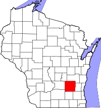 Localisation du comté de Dodge sur la carte de l’État du Wisconsin