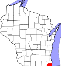 Localisation du comté de Dodge sur la carte de l'État du Wisconsin