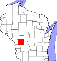 Map of Wisconsin highlighting Monroe County.svg
