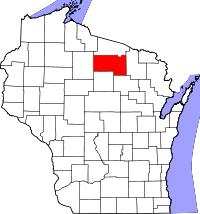 Map of Wisconsin highlighting Oneida County.svg