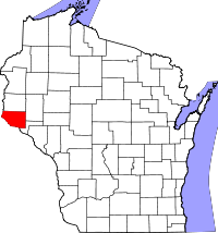 Map of Wisconsin highlighting Pierce County.svg