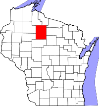 Localisation du comté de Price sur la carte de l'État du Wisconsin