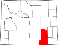 Localisation du comté d'Albany sur la carte du Wyoming