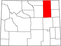Localisation du comté de Campbell sur la carte du Wyoming