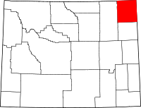 Localisation du comté de Crook sur la carte du Wyoming