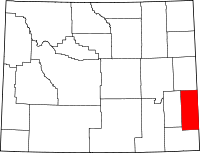 Localisation du comté de Goshen sur la carte du Wyoming