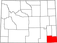 Localisation du comté de Laramie sur la carte du Wyoming