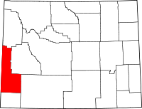 Localisation du comté de Lincoln sur la carte du Wyoming