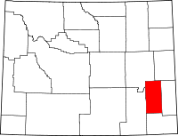 Localisation du comté de Platte sur la carte du Wyoming