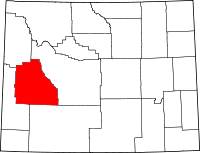 Localisation du comté de Sublette sur la carte du Wyoming