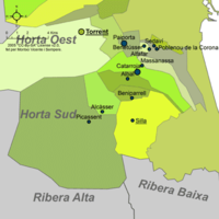Communes de l'Horta Sud