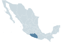 Localisation de l'État de Guerrero (en rouge) à l'intérieur du Mexique