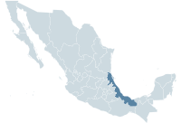 Localisation de l'État de Veracruz au Mexique