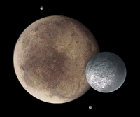 Pluton, Charon, Nix et Hydra (vue d'artiste)