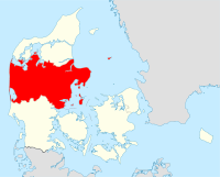 Localisation du Jutland central au Danemark.