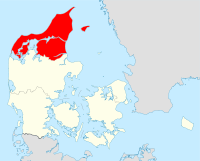 Localisation du Jutland du Nord au Danemark
