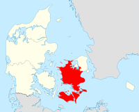 Localisation du Sjælland  au Danemark