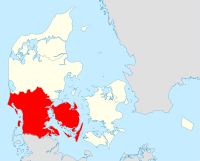 Localisation du Danemark-du-Sud au Danemark