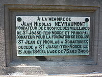 Tombe de Jean Nicolas Nevraumont au cimetière de Saint-Josse-ten-Noode