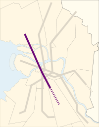 Plan de la ligne Frounzensko-Primorskaïa à Saint-Pétersbourg.
